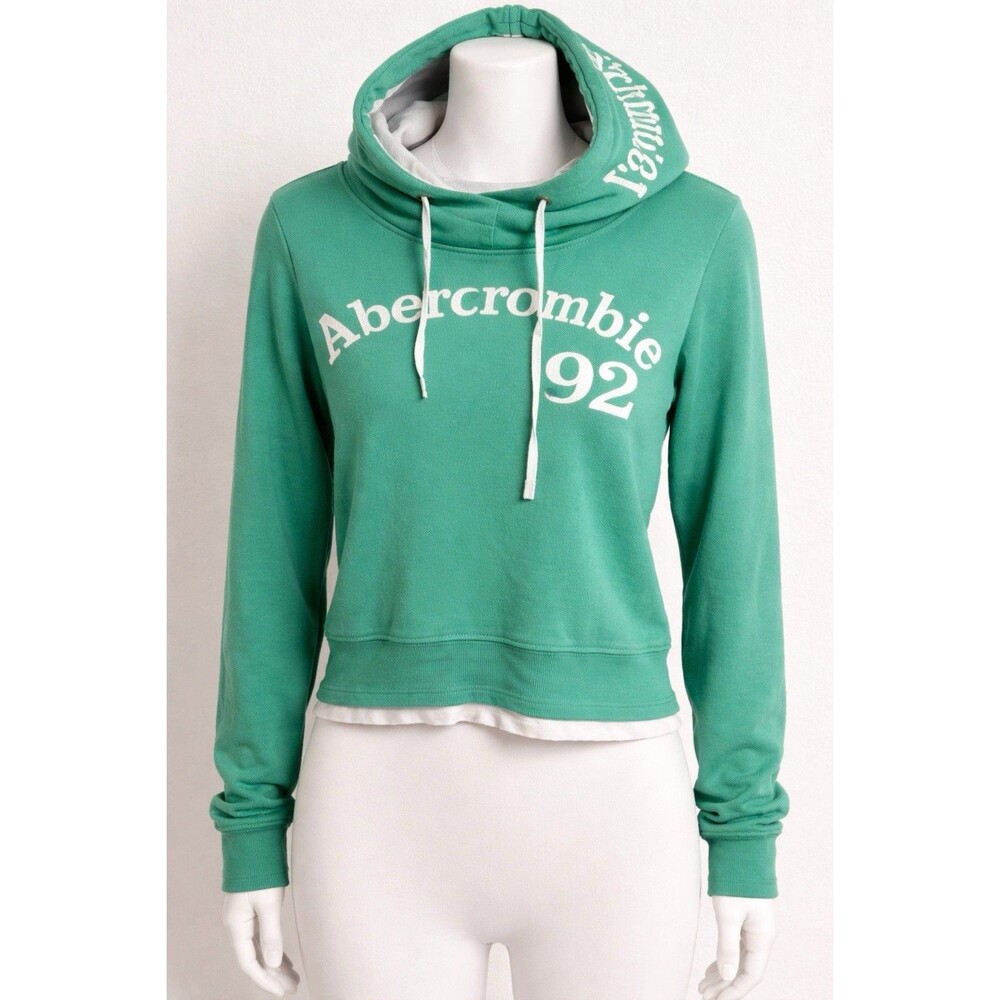 Vintage Y2K Abercrombie & Fitch Hoodie Women’s Green Hooded Sweatshirt Size S